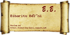 Bibarits Béni névjegykártya